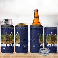 Camping I Hate People Christmas 4 in 1 Can Cooler Tumbler Xmas Holiday Patterns - Wonder Print Shop
