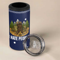 Camping I Hate People Christmas 4 in 1 Can Cooler Tumbler Xmas Holiday Patterns - Wonder Print Shop