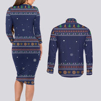 Camping I Hate People Christmas Couples Matching Long Sleeve Bodycon Dress and Long Sleeve Button Shirt Xmas Holiday Patterns - Wonder Print Shop