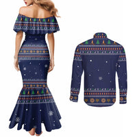Camping I Hate People Christmas Couples Matching Mermaid Dress and Long Sleeve Button Shirt Xmas Holiday Patterns - Wonder Print Shop