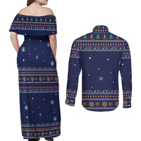 Camping I Hate People Christmas Couples Matching Off Shoulder Maxi Dress and Long Sleeve Button Shirt Xmas Holiday Patterns - Wonder Print Shop