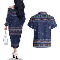 Camping I Hate People Christmas Couples Matching Off The Shoulder Long Sleeve Dress and Hawaiian Shirt Xmas Holiday Patterns - Wonder Print Shop