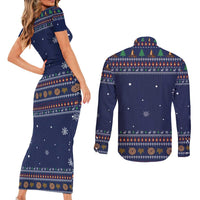 Camping I Hate People Christmas Couples Matching Short Sleeve Bodycon Dress and Long Sleeve Button Shirt Xmas Holiday Patterns - Wonder Print Shop