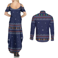 Camping I Hate People Christmas Couples Matching Summer Maxi Dress and Long Sleeve Button Shirt Xmas Holiday Patterns - Wonder Print Shop