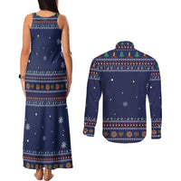 Camping I Hate People Christmas Couples Matching Tank Maxi Dress and Long Sleeve Button Shirt Xmas Holiday Patterns - Wonder Print Shop