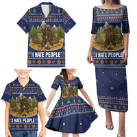 Camping I Hate People Christmas Family Matching Puletasi and Hawaiian Shirt Xmas Holiday Patterns - Wonder Print Shop