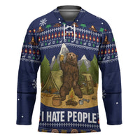 Camping I Hate People Christmas Hockey Jersey Xmas Holiday Patterns - Wonder Print Shop