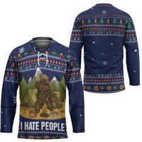 Camping I Hate People Christmas Hockey Jersey Xmas Holiday Patterns - Wonder Print Shop