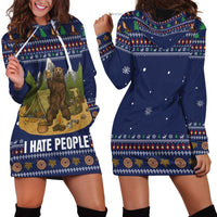 Camping I Hate People Christmas Hoodie Dress Xmas Holiday Patterns - Wonder Print Shop