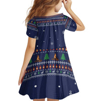 Camping I Hate People Christmas Kid Short Sleeve Dress Xmas Holiday Patterns - Wonder Print Shop