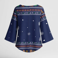 Camping I Hate People Christmas Kimono Sleeve Blouse Xmas Holiday Patterns - Wonder Print Shop