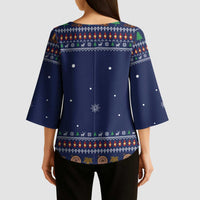 Camping I Hate People Christmas Kimono Sleeve Blouse Xmas Holiday Patterns - Wonder Print Shop