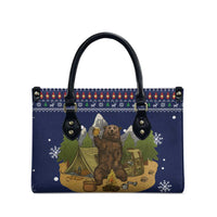 Camping I Hate People Christmas Leather Bag Xmas Holiday Patterns - Wonder Print Shop