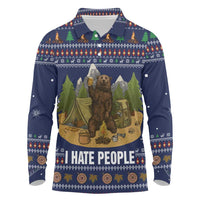 Camping I Hate People Christmas Long Sleeve Polo Shirt Xmas Holiday Patterns - Wonder Print Shop
