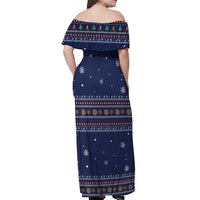 Camping I Hate People Christmas Off Shoulder Maxi Dress Xmas Holiday Patterns - Wonder Print Shop