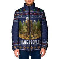 Camping I Hate People Christmas Padded Jacket Xmas Holiday Patterns - Wonder Print Shop
