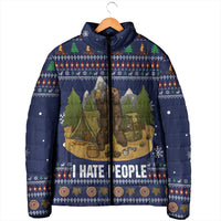 Camping I Hate People Christmas Padded Jacket Xmas Holiday Patterns - Wonder Print Shop