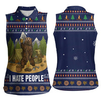 Camping I Hate People Christmas Women Sleeveless Polo Shirt Xmas Holiday Patterns - Wonder Print Shop