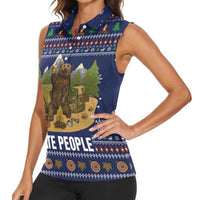 Camping I Hate People Christmas Women Sleeveless Polo Shirt Xmas Holiday Patterns - Wonder Print Shop