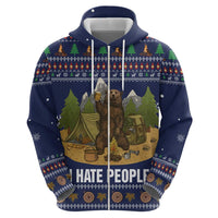 Camping I Hate People Christmas Zip Hoodie Xmas Holiday Patterns - Wonder Print Shop