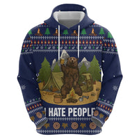 Camping I Hate People Christmas Zip Hoodie Xmas Holiday Patterns - Wonder Print Shop