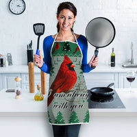 Cardinal I am Always With You Christmas Apron Xmas Holiday Patterns - Wonder Print Shop