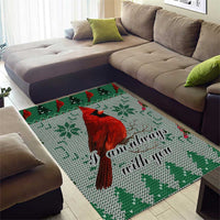 Cardinal I am Always With You Christmas Area Rug Xmas Holiday Patterns - Wonder Print Shop