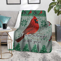 Cardinal I am Always With You Christmas Blanket Xmas Holiday Patterns - Wonder Print Shop
