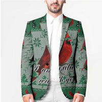 Cardinal I am Always With You Christmas Blazer Xmas Holiday Patterns - Wonder Print Shop