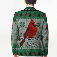 Cardinal I am Always With You Christmas Blazer Xmas Holiday Patterns - Wonder Print Shop