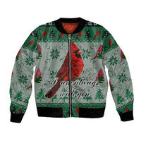 Cardinal I am Always With You Christmas Bomber Jacket Xmas Holiday Patterns - Wonder Print Shop