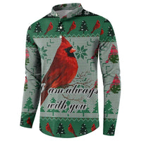 Cardinal I am Always With You Christmas Button Sweatshirt Xmas Holiday Patterns - Wonder Print Shop