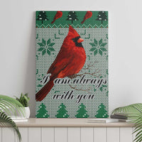 Cardinal I am Always With You Christmas Canvas Wall Art Xmas Holiday Patterns - Wonder Print Shop