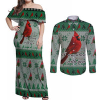 Cardinal I am Always With You Christmas Couples Matching Off Shoulder Maxi Dress and Long Sleeve Button Shirt Xmas Holiday Patterns - Wonder Print Shop
