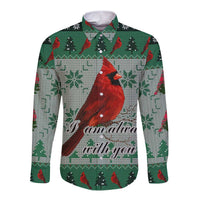 Cardinal I am Always With You Christmas Long Sleeve Button Shirt Xmas Holiday Patterns - Wonder Print Shop