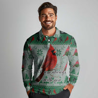 Cardinal I am Always With You Christmas Long Sleeve Polo Shirt Xmas Holiday Patterns - Wonder Print Shop