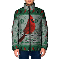 Cardinal I am Always With You Christmas Padded Jacket Xmas Holiday Patterns - Wonder Print Shop