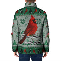Cardinal I am Always With You Christmas Padded Jacket Xmas Holiday Patterns - Wonder Print Shop