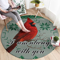 Cardinal I am Always With You Christmas Round Carpet Xmas Holiday Patterns - Wonder Print Shop