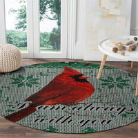 Cardinal I am Always With You Christmas Round Carpet Xmas Holiday Patterns - Wonder Print Shop