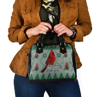 Cardinal I am Always With You Christmas Shoulder Handbag Xmas Holiday Patterns - Wonder Print Shop