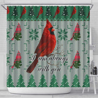 Cardinal I am Always With You Christmas Shower Curtain Xmas Holiday Patterns - Wonder Print Shop
