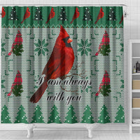 Cardinal I am Always With You Christmas Shower Curtain Xmas Holiday Patterns - Wonder Print Shop