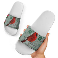 Cardinal I am Always With You Christmas Slide Sandals Xmas Holiday Patterns - Wonder Print Shop