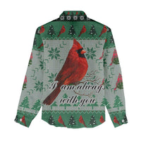 Cardinal I am Always With You Christmas Women Casual Shirt Xmas Holiday Patterns - Wonder Print Shop