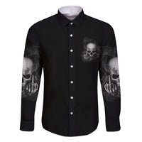 Warning I'm An A Mad Skull Family Matching Off Shoulder Long Sleeve Dress and Hawaiian Shirt - Wonder Print Shop