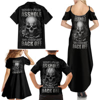 Warning I'm An A Mad Skull Family Matching Summer Maxi Dress and Hawaiian Shirt - Wonder Print Shop