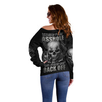 Warning I'm An A Mad Skull Off Shoulder Sweater - Wonder Print Shop
