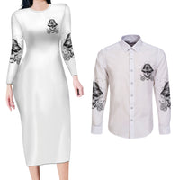 Don't Like My Attitude Couples Matching Long Sleeve Bodycon Dress and Long Sleeve Button Shirt - Wonder Print Shop