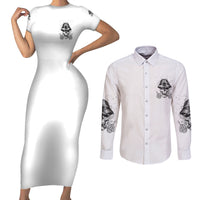 Don't Like My Attitude Couples Matching Short Sleeve Bodycon Dress and Long Sleeve Button Shirt - Wonder Print Shop